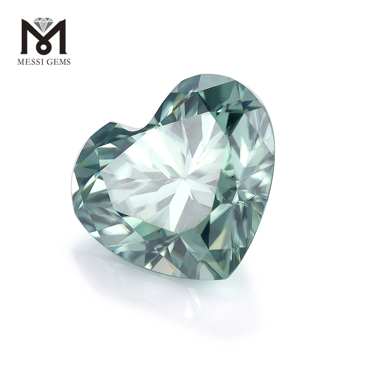 7x7mm pedras preciosas soltas coloridas moissanite pedra azul verde moissanite para fazer anel em forma de coração