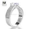 Anel de moda de casamento masculino de ouro 18k 1 ct Moissanite anel para homens