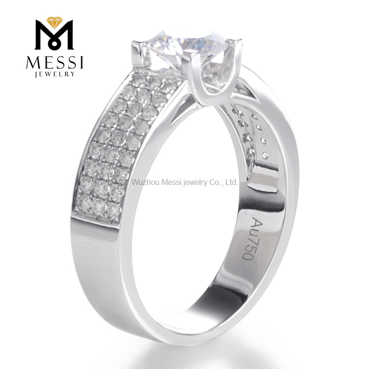 Anel de moda de casamento masculino de ouro 18k 1 ct Moissanite anel para homens