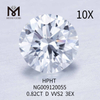 0,82CT diamante solto criado em laboratório VVS2 3EX redondo branco 
