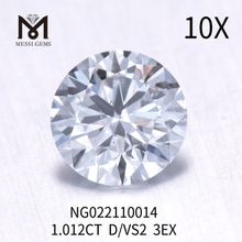 D Color 1,012ct EX CUT Atacado diamantes soltos cultivados em laboratório VS2
