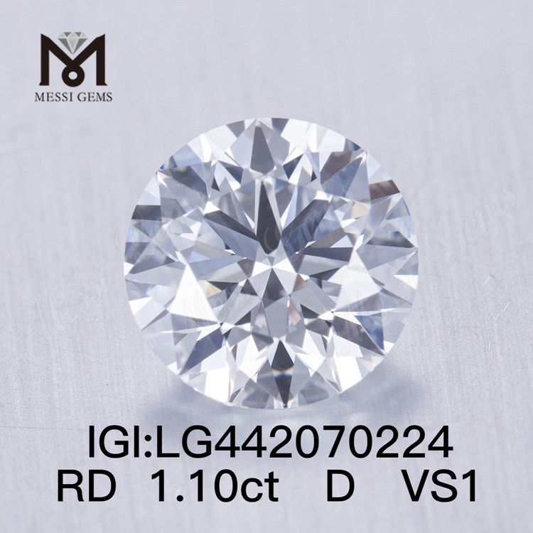 1,10 quilates D VS1 Redondo BRILLIANT EX Corte diamantes cultivados ecologicamente