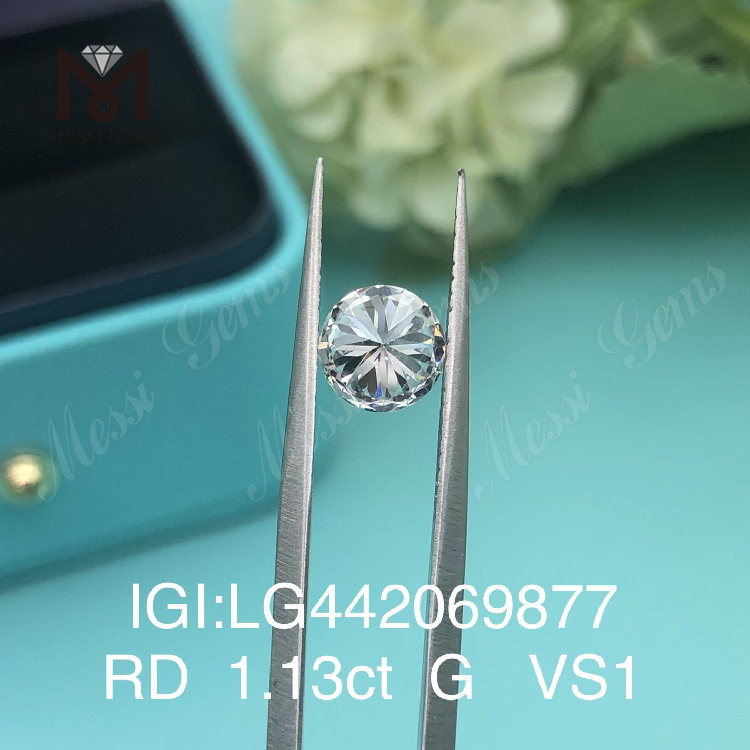 1,13 quilates G VS1 Redondo BRILLIANT IDEAL 2EX diamantes cultivados artificialmente