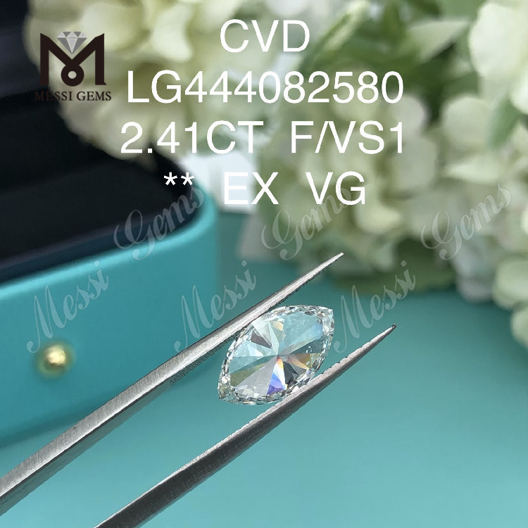 Diamante marquise criado em laboratório BRILHANTE de 2,41 quilates F VS1