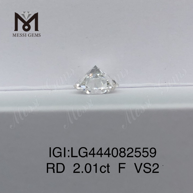 2,01 quilates F VS2 EX Cut Round Diamante artificial simulado