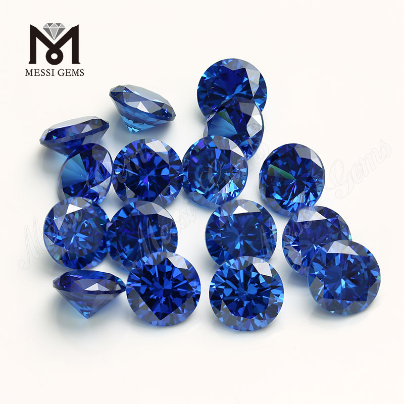 Alta qualidade forma redonda 8.0mm topázio azul cz zircônia cúbica preço pedra