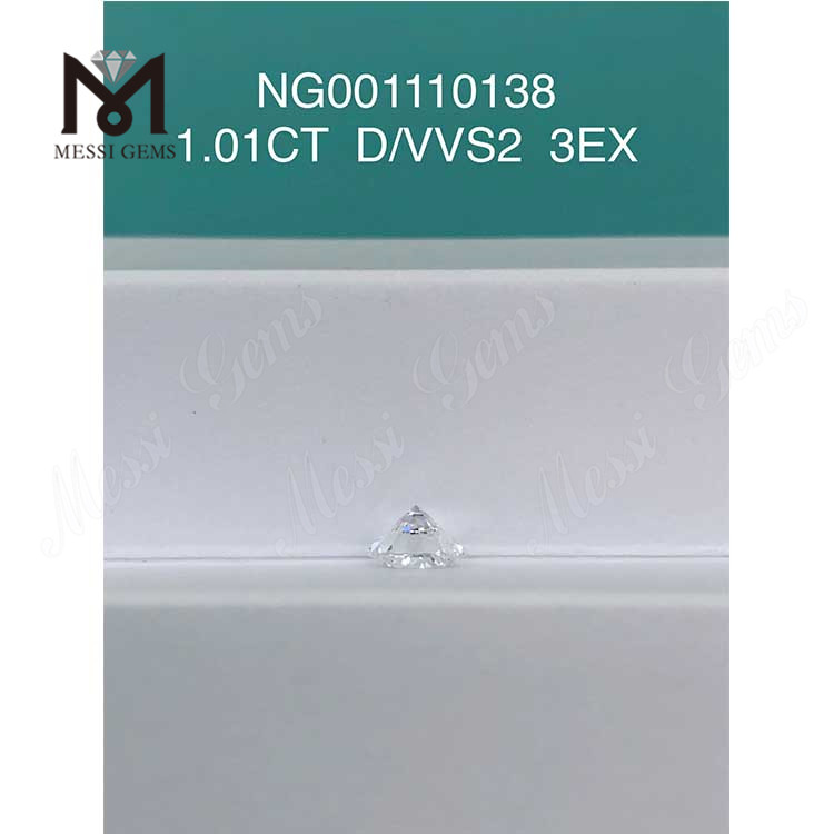 1,01 ct VVS2 D RD diamante cultivado em laboratório EX Cut Grade