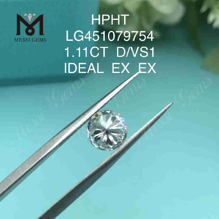 1.11CT D/VS1 diamante solto criado em laboratório IDEAL EX EX 
