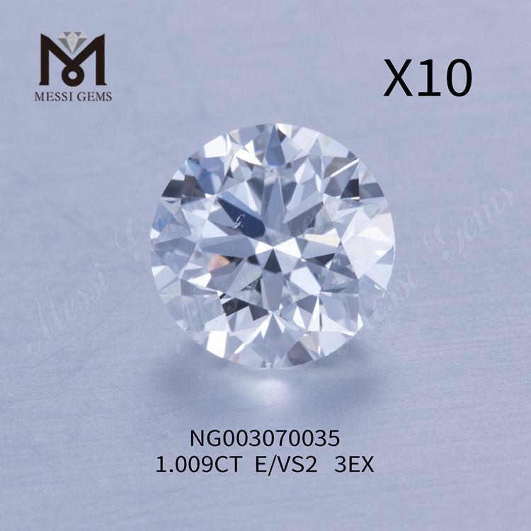 Atacado diamantes soltos cultivados em laboratório 1,009 quilates redondos E VS2 EX CUT