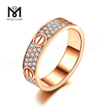 Jóias de ouro branco Moissanite 0,272ct anel de ouro rosa para homens