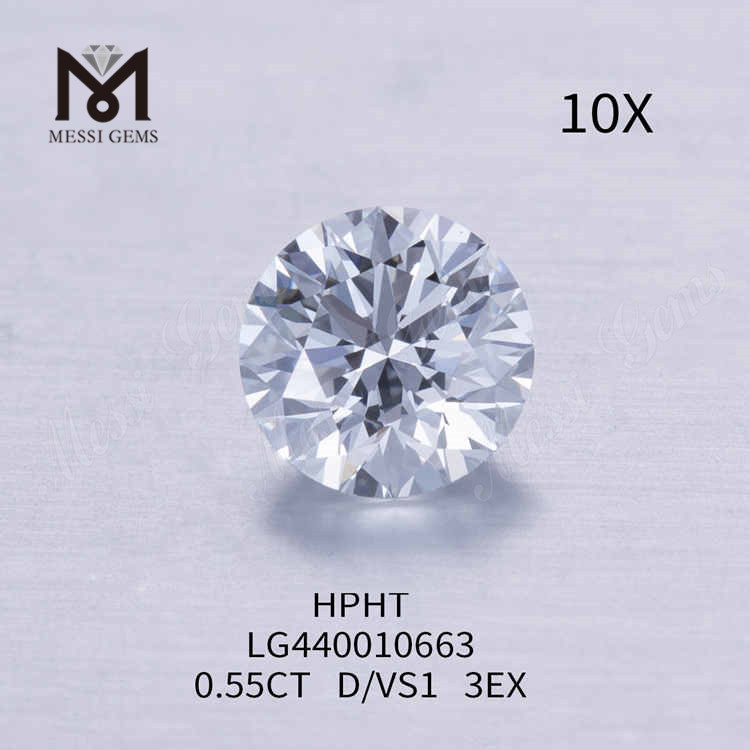 Diamante de laboratório de corte redondo 0,55CT D/VS1 3EX diamante cultivado em laboratório preço de atacado