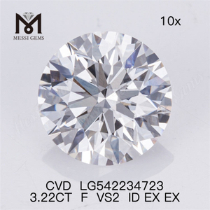 3,22 ct f cor 3ct diamantes sintéticos soltos preço redondo diamante CVD preço de atacado