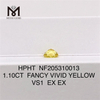1.10ct VS1 EX EX Fancy Vivid Yellow Radiant Cut desenvolvido em laboratório diamante radiante