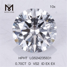 Diamante feito pelo homem HPHT 0,7 CT D VS2 ID EX EX Diamantes de laboratório 