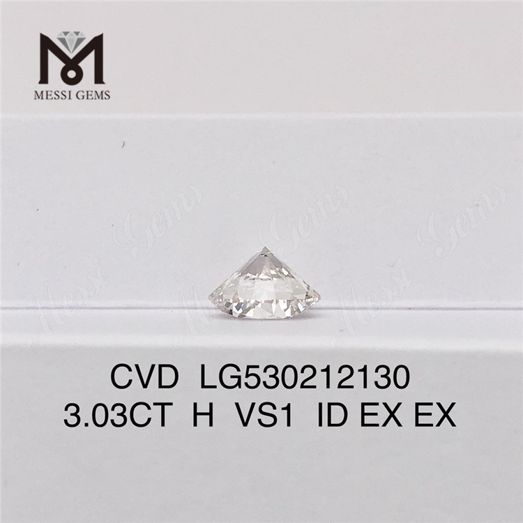 Preço do diamante cvd solto de formato redondo de 3,03 ct H por quilate