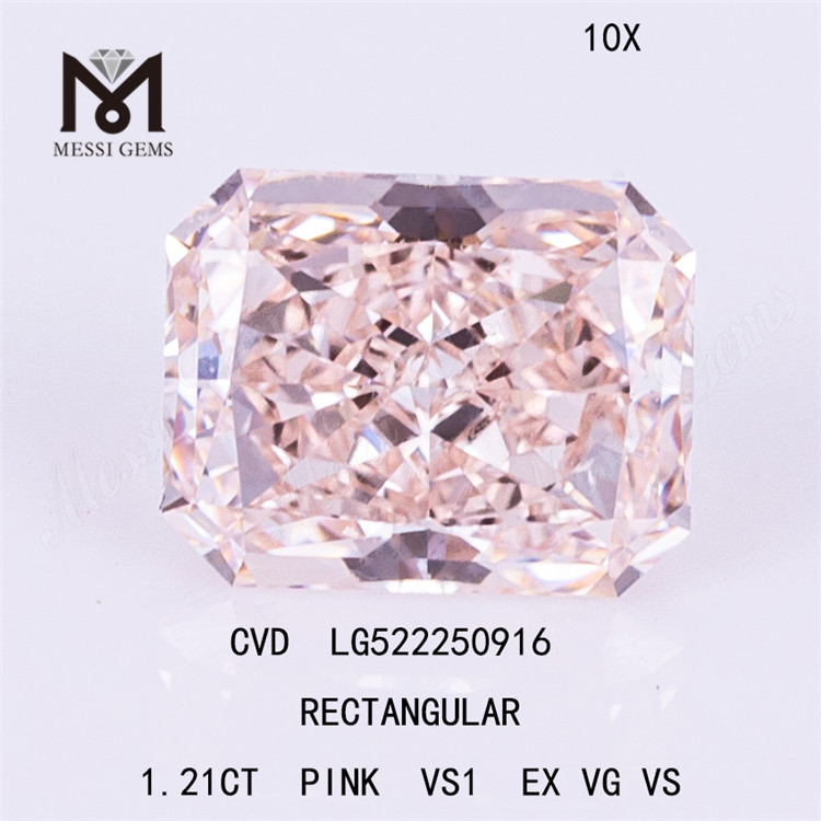 1.21CT RETANGULAR ROSA VS1 EX VG VS CVD diamantes rosa cultivados em laboratório LG522250916