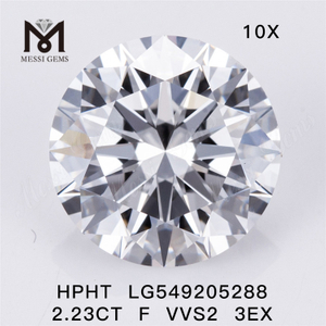 2.23CT F VVS2 3EX diamantes cultivados em laboratório diamantes Corte Redondo HPHT