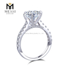 Anel de diamante moissanita 14 quilates e 18 quilates anel de ouro branco feminino