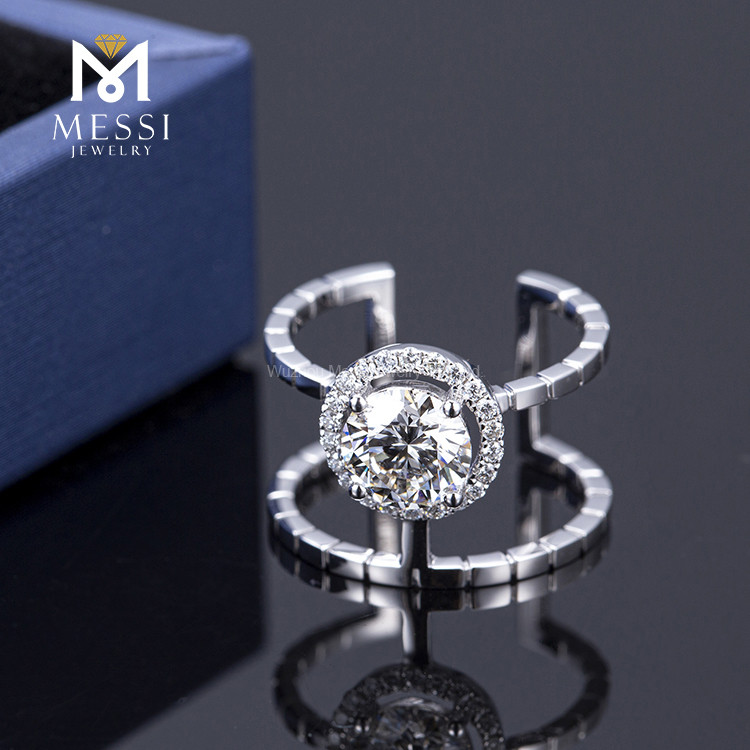 1,14 ct 18k gpld anel de casamento fashion presente feminino joias de ouro DEF Moissanite anel de diamante
