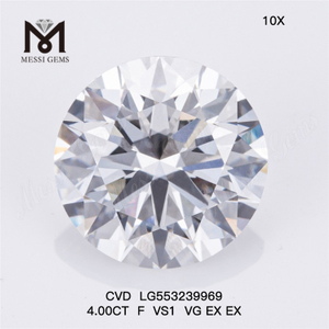 4.00CT F CVD diaond VS1 VG EX EX diamante cultivado em laboratório à venda