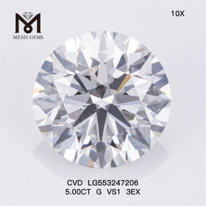 5CT G VS1 3EX diamante cultivado em laboratório cvd 5 quilates diamante criado em laboratório