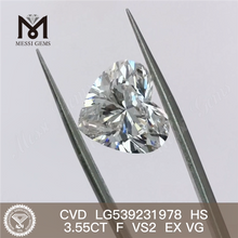 Diamante de laboratório 3,55ct D HPHT VS HEART diamantes feitos pelo homem em estoque
