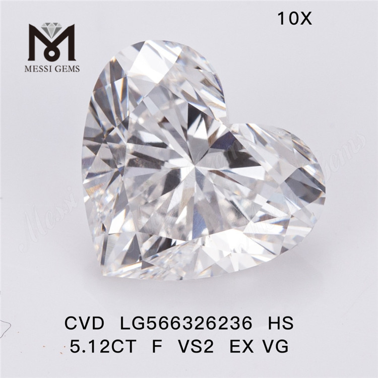 5.12CT F VS2 EX VG HS laboratório diamante CVD LG566326236 