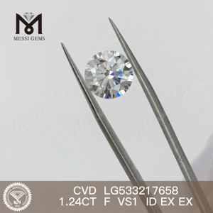 Diamante cvd redondo de 1,24 ct F feito pelo homem vs diamante cvd RD preço de fábrica