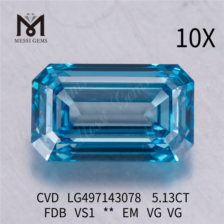 5.13CT FANCY DEEP BLUE VS1 EM VG VG diamante de laboratório CVD LG497143078