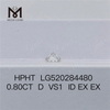 Corte brilhante redondo 0,8 ct D VS1 ID EX EX HPHT diamante cultivado em laboratório Preço de fábrica