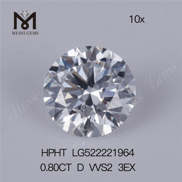 Diamante Sintético Corte Brilhante DEF 0,8 quilates Diamante Cultivado em Laboratório D VVS2 3EX Preço por Quilate