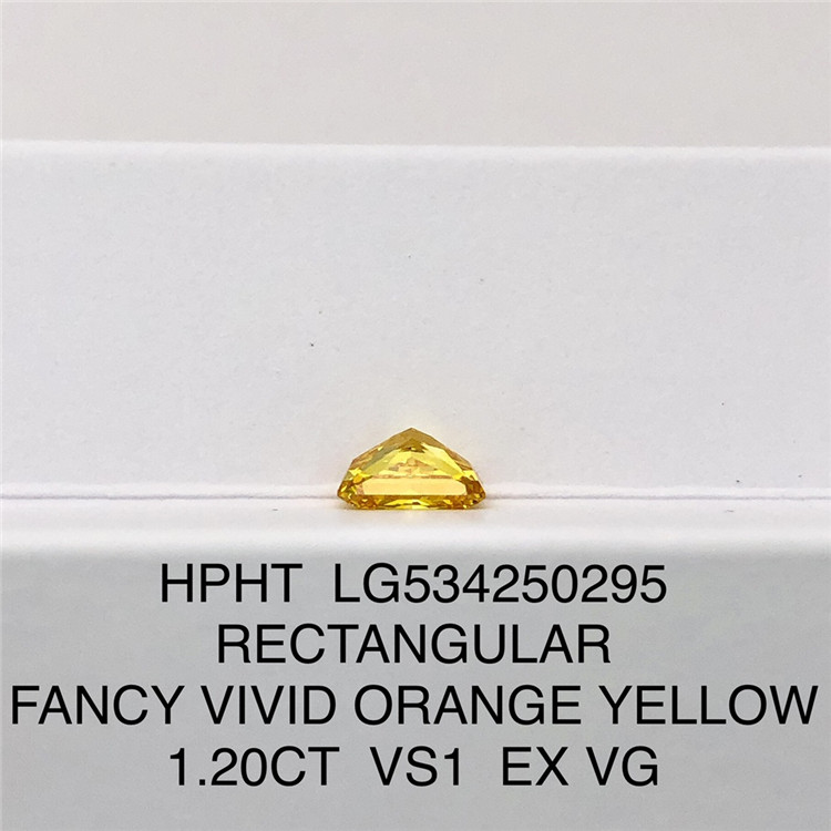 Diamante de laboratório amarelo de 1,20 quilates VS1 RETANGULAR Corte de diamante de laboratório à venda LG534250295