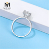 Anel de pedra moissanite de prata esterlina 925 com anel banhado a ouro branco para noivado de casamento
