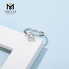 Anéis de prata real 1 ct Moissanite para mulheres