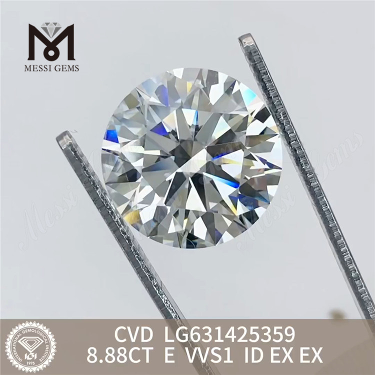 8.88CT E VVS1 ID diamantes cultivados em laboratório CVD LG631425359丨Messigems 