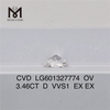 3.46CT D VVS1 ov diamante cvd online LG601327774 