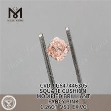Diamantes fabricados rosa 1.26CT QUADRADOS FANCY CVD LG647446305 