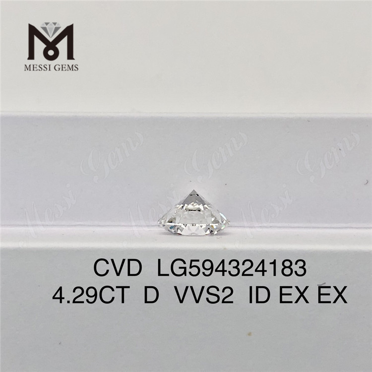 Diamantes cvd 4.29CT D VVS2 ID EX EX 4ct para venda LG594324183丨Messigems