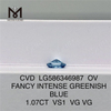 1.07CT VS1 VG VG OV FANCY INTENSE azul esverdeado oval diamante CVD LG586346987