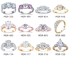ouro rosa 18k noivado jóias de casamento anel de diamante de três pedras