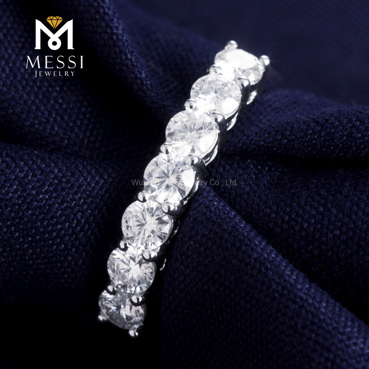 Ouro branco 18K Clássicos Design diamante anel eternidade Joias de ouro presente feminino