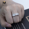 Anéis de dedo redondos de ouro branco 18k cultivados em laboratório com diamante para homens