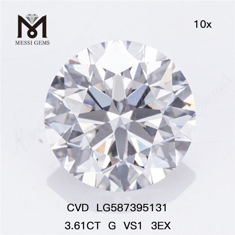 Diamantes 3.61CT G VS1 3EX CVD O segredo do designer para joias deslumbrantes LG587395131丨Messigems