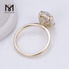 Anel de noivado oval de diamante cultivado em ouro rosa 14k à venda