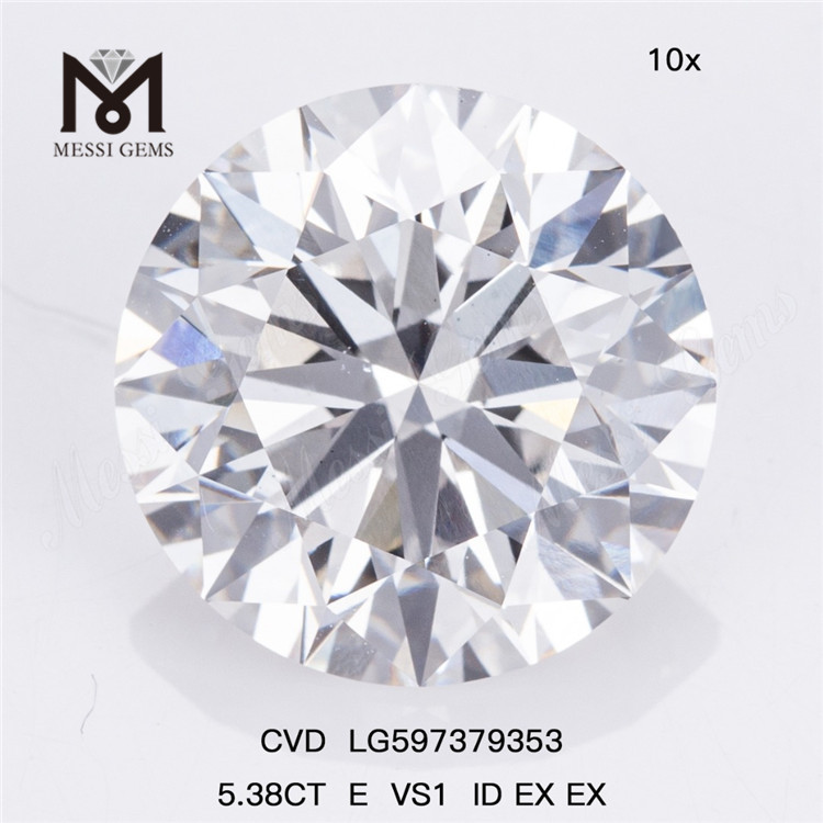5.38CT E VS1 ID EX EX Diamantes fabricados em laboratório CVD LG597379353丨Messigems
