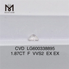 1.87CT F VVS2 CVD diamante cultivado em laboratório de 1 quilate SQ Premium Choices 丨Messigems LG600338895 