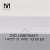 1.47CT D VVS1 diamante cvd 1 quilate Diamantes cultivados em laboratório Crafting Elegance丨Messigems LG607342471