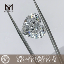 6.05CT D VVS2 EX EX CVD Diamonds HS seu parceiro para revenda em massa CVD LG592363533丨Messigems