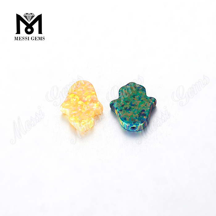 Preço de contas de opala hamsa sintética OP69 11x13mm para fabricação de joias
