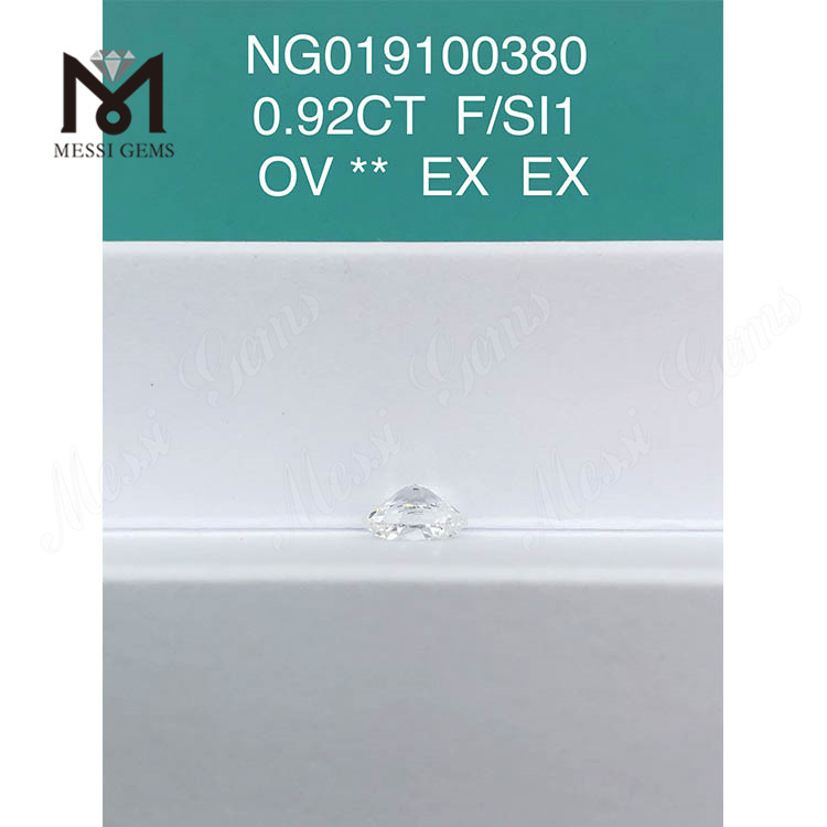 0,92 ct F OVAL Pedra preciosa solta diamante sintético SI1 